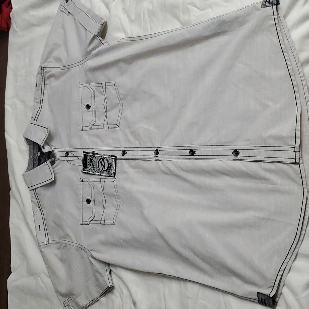 Drill clothing button down shirt